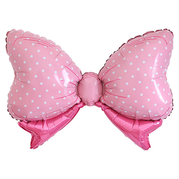 32" Pink Polka Dot Bow Balloon