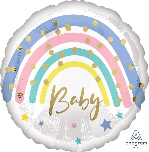 pastel_rainbow_babyshowerBABYfoilheliumballoon for pick up and delivery in pittsburgh