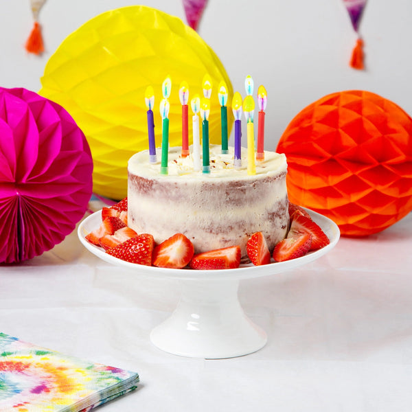 rainbow flame birthday cake candles