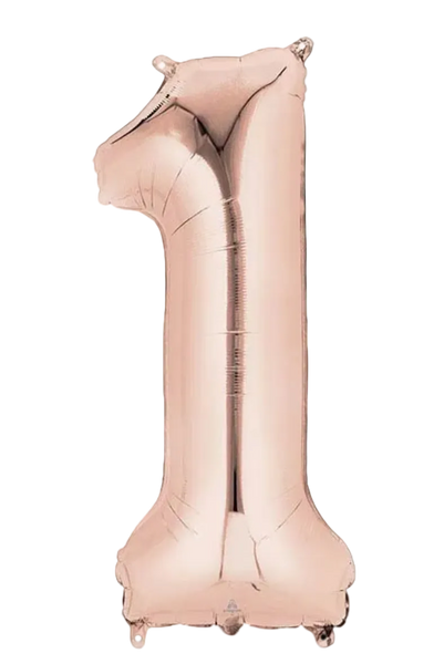 rose gold one foil number helium balloon delivery pittsburgh