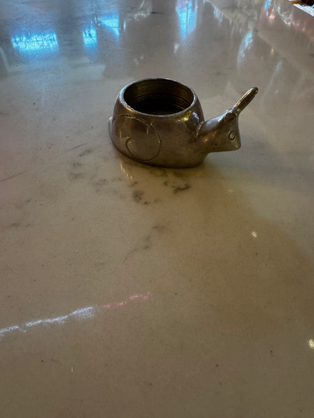 Vintage Aluminum Snail Planter