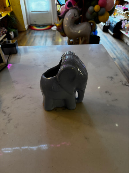 Vintage Blue Elephant Planter