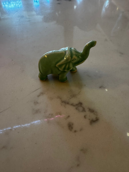Vintage McCoy Green Elephant Figurine