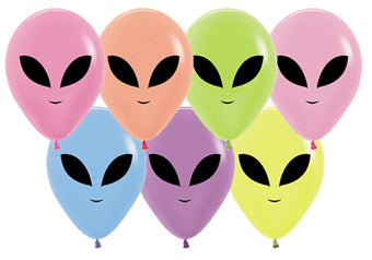 11 inch neon alien latex helium balloon outer space boy girl birthday bouquet pickup pick up or delivery Pittsburgh Lawrenceville local gift shop
