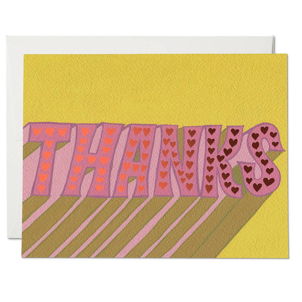 Heart Thanks Greeting Card