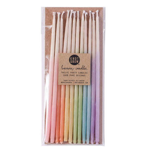 Knot & Bow Tall Beeswax pastel 🌈 Party Candles