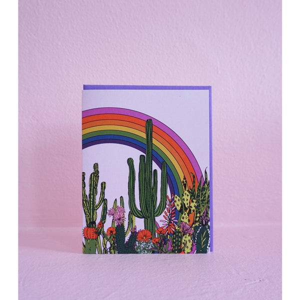 Rainbow Cactus Greeting Card