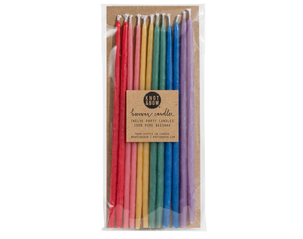 Knot & Bow Tall Beeswax 🌈 Party Candles