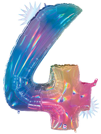 34" Foil '4' Number Balloon (more colors)