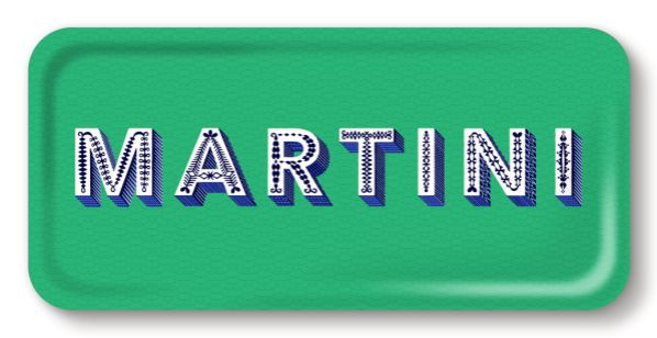 Birchwood Martini Tray - Small Rectangle Bright Green