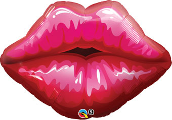 30" Pink Mylar Kissy Lips Balloon