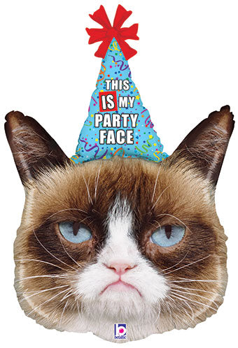 36" Grumpy Cat Happy Birthday Foil Balloon