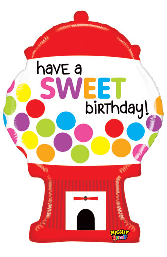 31" Rainbow Gumball Happy Birthday Balloon