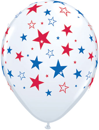 11" Patriotic Latex Star Balloon