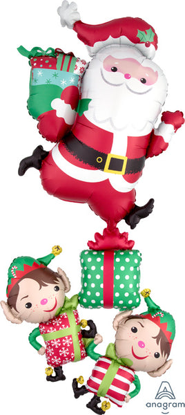 5 Foot Santa & Elves Balloon