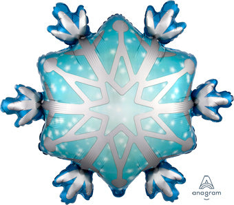 27" Satin, Glittery Snowflake Balloon