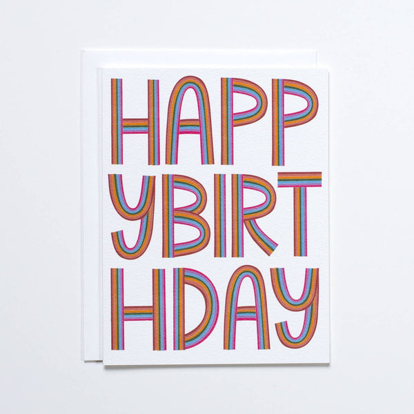 Letters of the Rainbow Happy Birthday Card