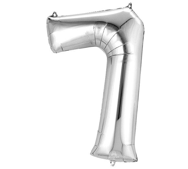 34" Foil '7' Number Balloon (more colors)