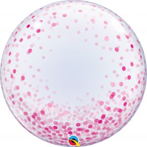 24" Bubble Pink Confetti Balloon