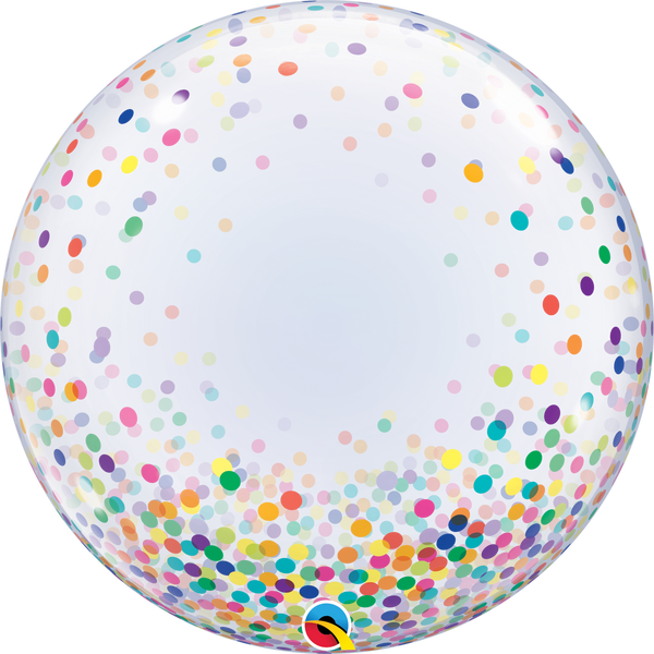 24" Bubble Rainbow Confetti Balloon