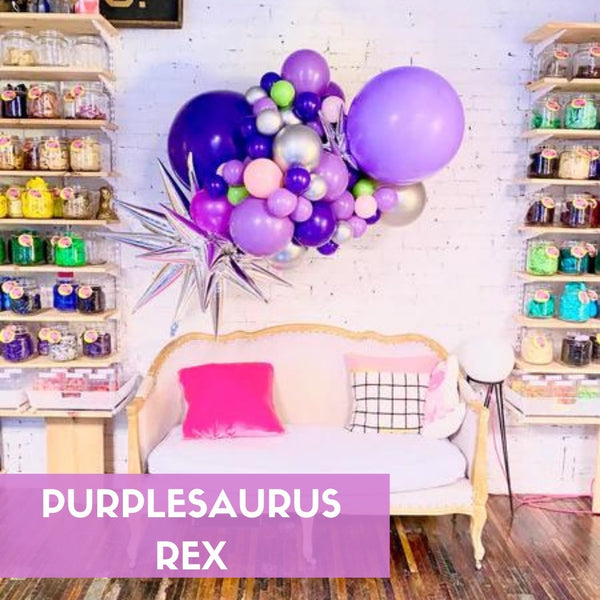 Purple and lime 5 foot organic balloon garland arch pittsburgh