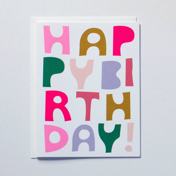 Happy Birthday Block Rainbow Letters