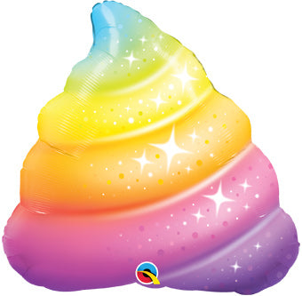 30" Rainbow (unicorn) Doodie Sparkly Foil Balloon