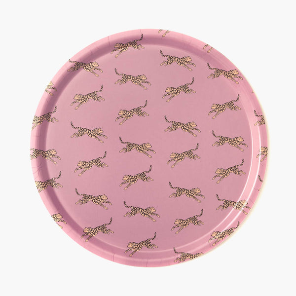 Yellow Leopard Round Serving Tray by BLU KAT