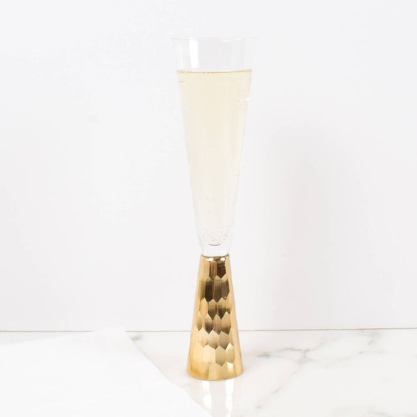 Gold Hammered Champagne Flute