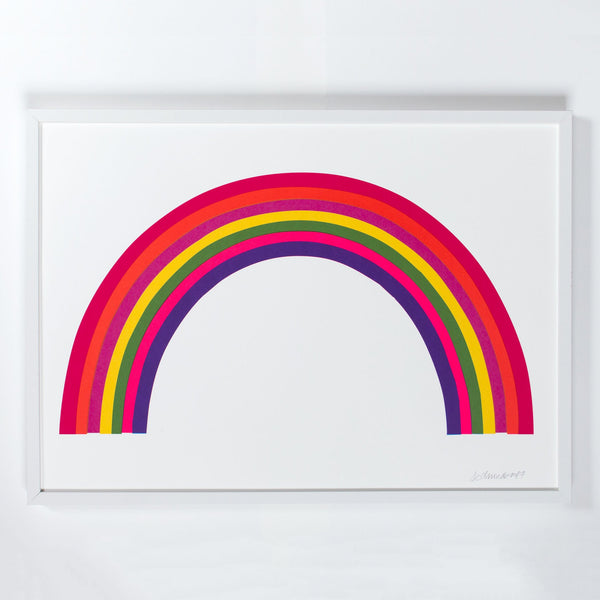 Banquet Neon Rainbow Art Print-Framed