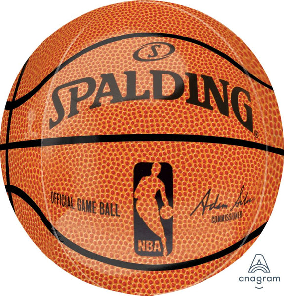 16" Basketball Foil Orbz Sphere Helium Balloon