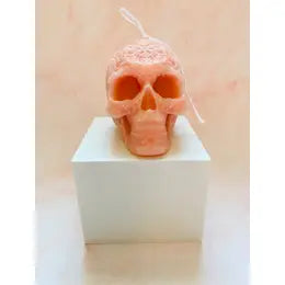 💀 Sugar Skull Beeswax Candle in Blush by Maple + Love