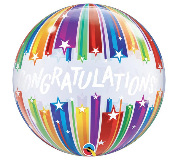 22" Rainbow Congrats Bubble Balloon