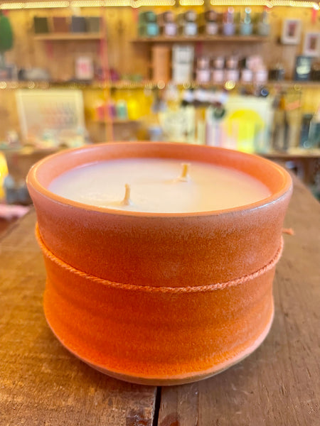 Orange Vessel - Grapefruit, Pine, Vanilla  Ceramic Candle by Suma Wares