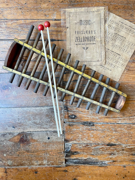 Vintage Antique Xylophone With Music