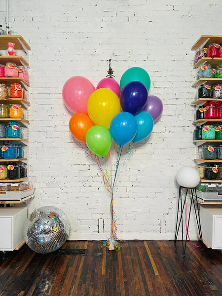 large weighted rainbow helium balloon bouquet for pick up and delivery in pittsburgh