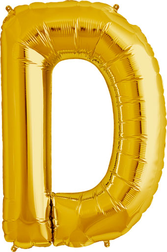 Letter 'D' Gold Foil Balloon