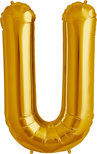 Letter 'U' Gold Foil Balloon