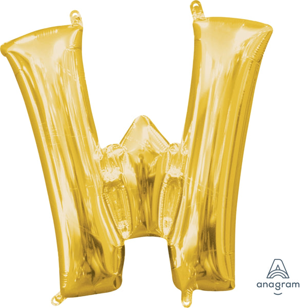 Letter 'W' Gold Foil Balloon