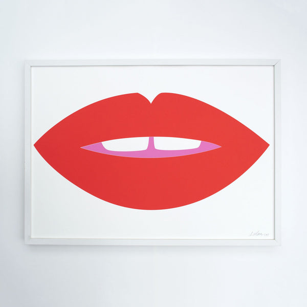 Banquet Lips Print-Framed