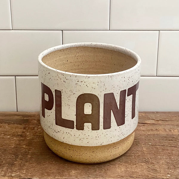 White Speckle Planter: PLANT by Stanley Chester & Albert Ceramics