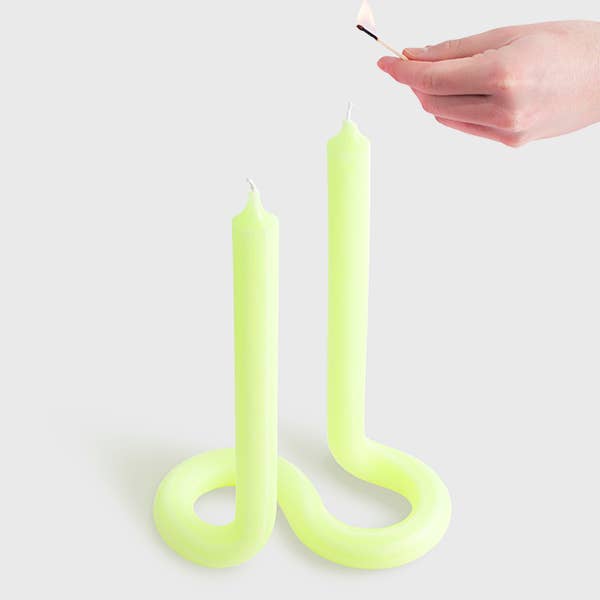 54 Celsius Twist Candle in Neon Yellow