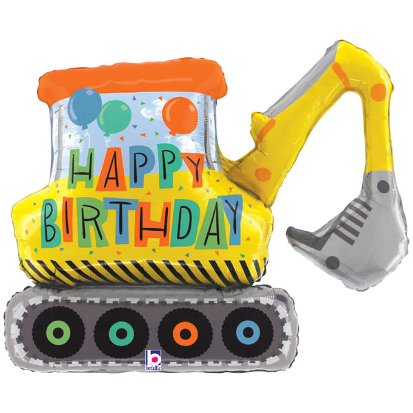31" Construction Excavator Birthday Foil Balloon
