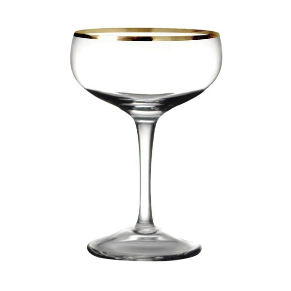 Gold Rimmed Coupe Cocktail Glass