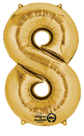 34" Foil '8' Number Balloon (more colors)