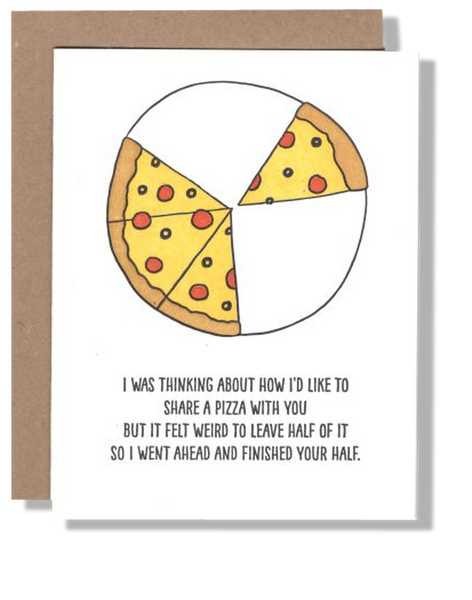 Half Pizza  greeting card