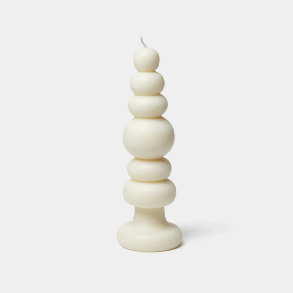 Spindle Candle Knubby - White