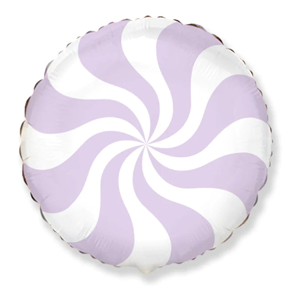 18" Lilac Peppermint Swirl Candy Balloon