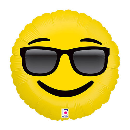 18" Emoji Sunglasses Smiley Balloon 😎