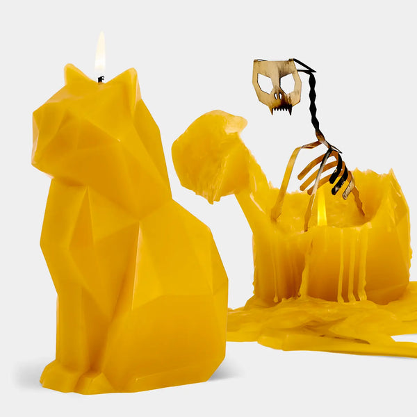 PyroPet Kisa Mustard Yellow Cat Candle